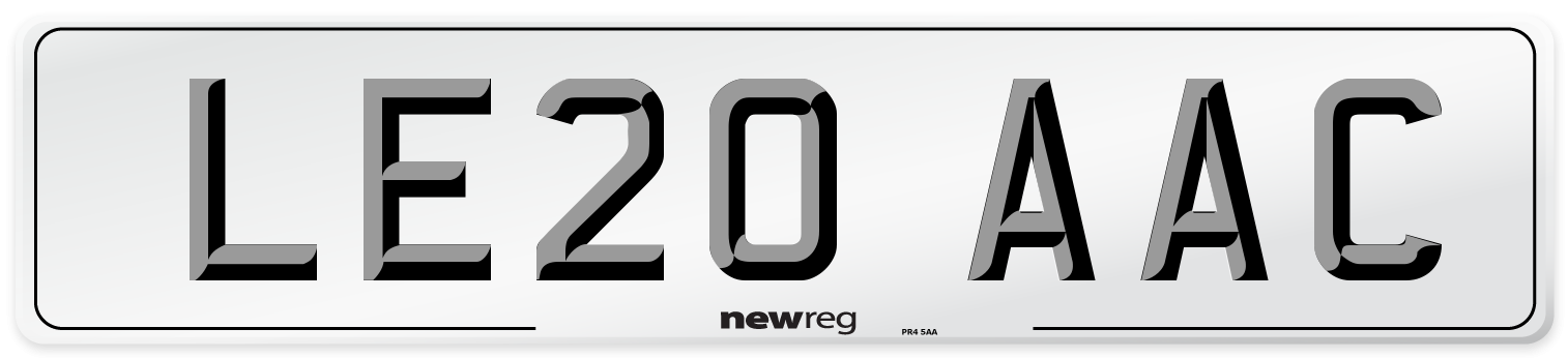 LE20 AAC Number Plate from New Reg